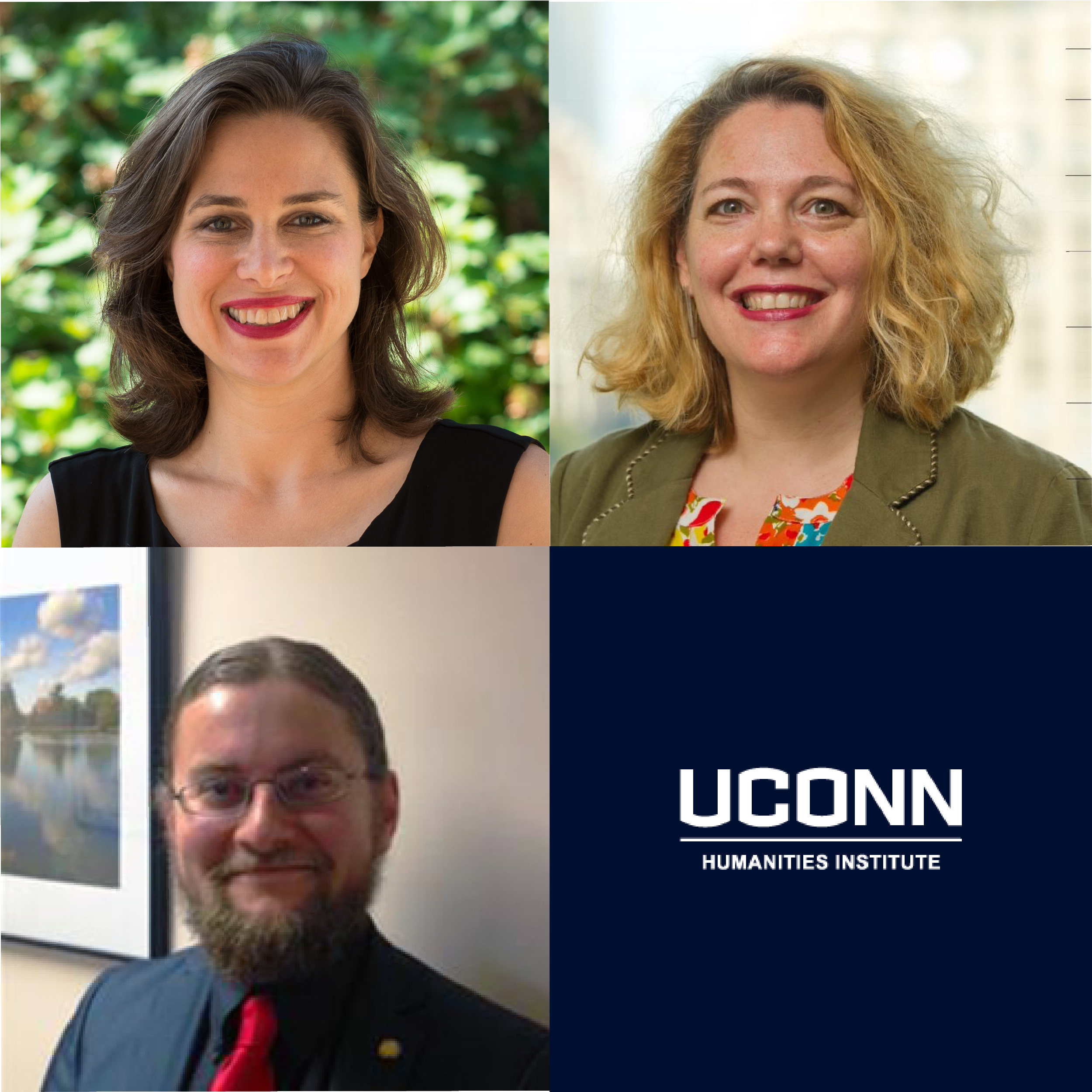 Headshots of the Publishing NOW speakers and the UCHI logo