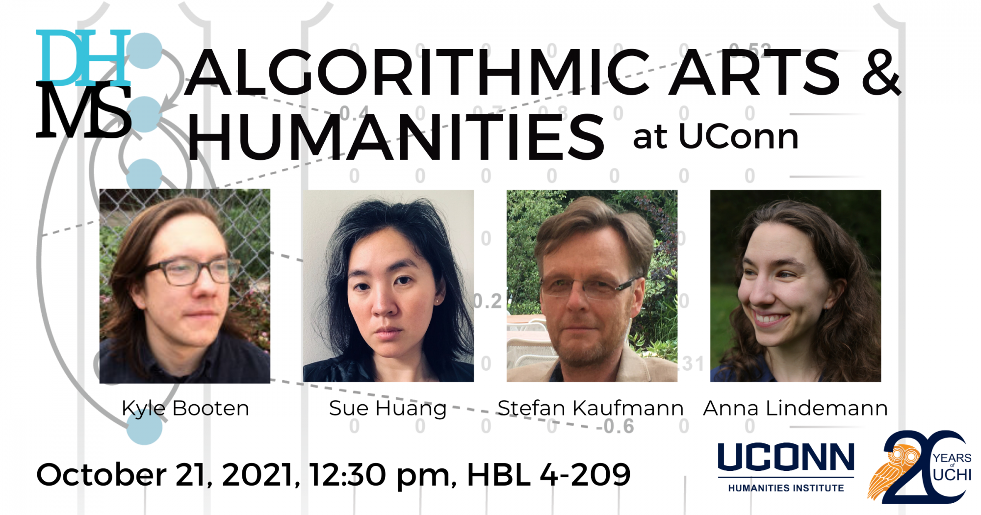 DHMS: Algorithmic Arts and Humanities at UConn. October 21, 2021, 12:30pm. HBL 4-209