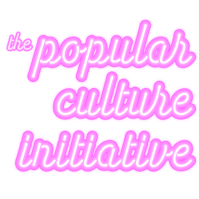 The Popular Culture Initiative logo, featuring the words "the popular culture initiative" styled to look like a pink neon sign.